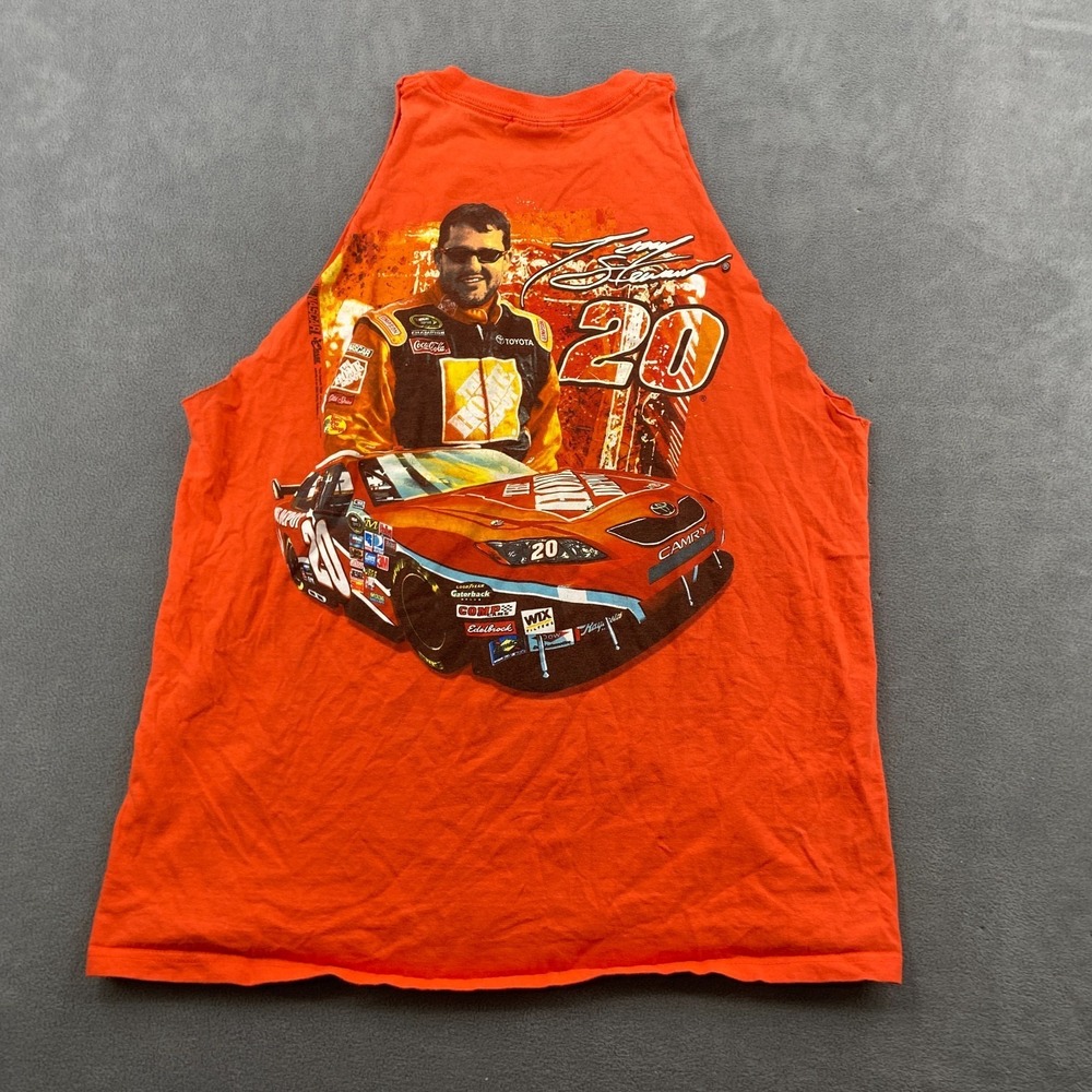 Vintage Chase Authentics NASCAR Racing Tank Top Sz‎ L Orange Tony Stewart #20